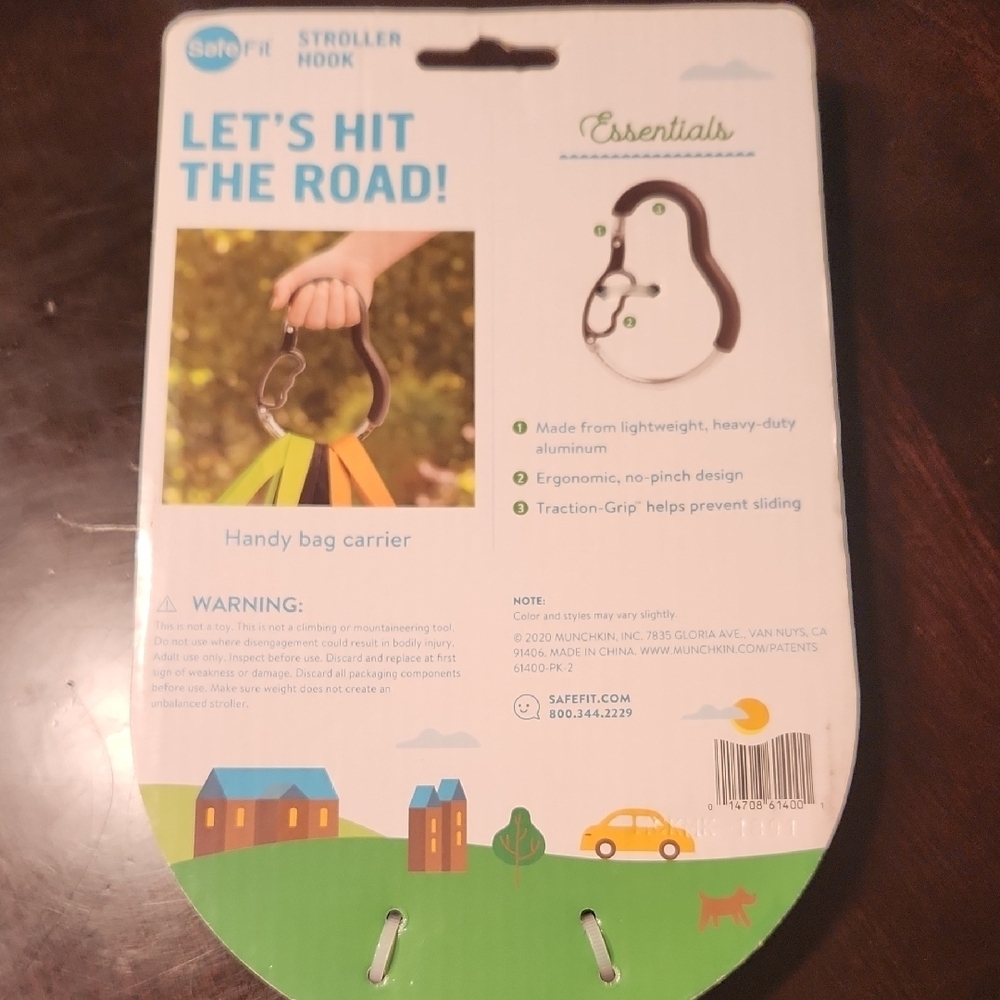 Safe Fit Black Stroller Hook For Bags, Baby, Shopping, Purse - Picture 3 of 4